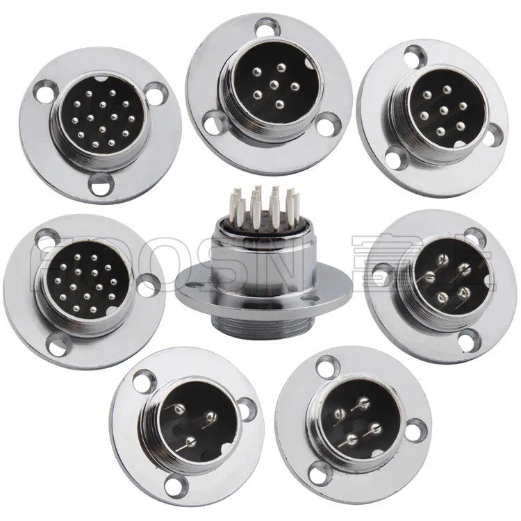 GX20系列2P/3P/4P/5P/6P/7P公头 法兰盘式连接器