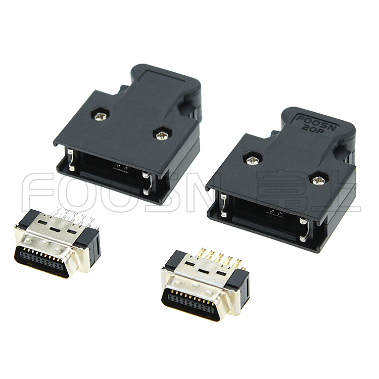 SCSI CN-20P 按键式焊线公头 MDR-20P伺服插头