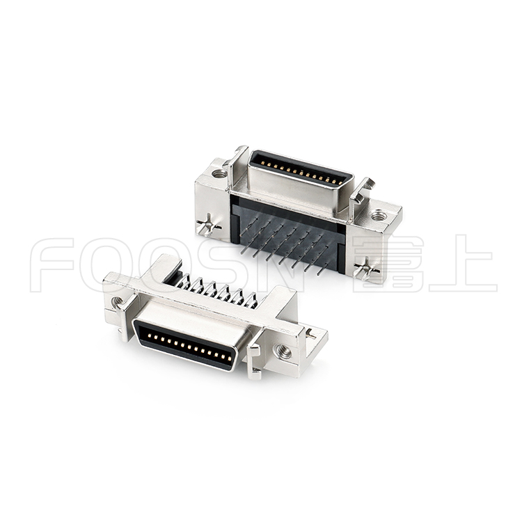 MDR 26芯弯插母座, SCSI CN-26P 90度插板母座 - 10226-5212PC - FOOSN富上电子产品图