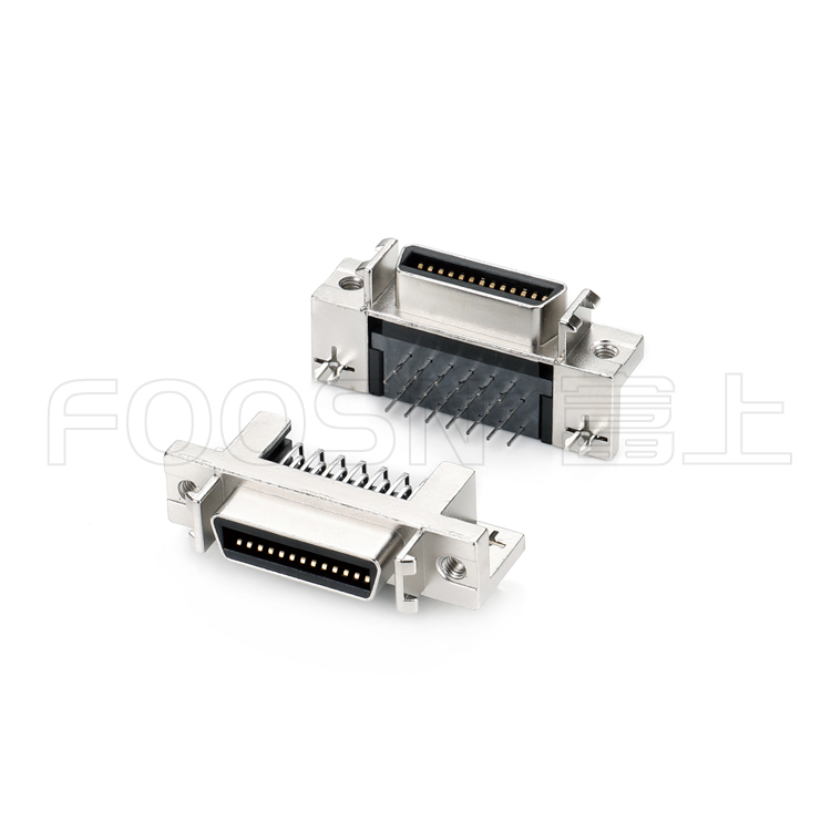 SCSI CN-26P 90度插板母座,MDR 26芯弯插母座