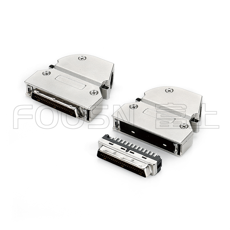 SCSI 50P/68/100P卡钩式 铁壳侧方出线