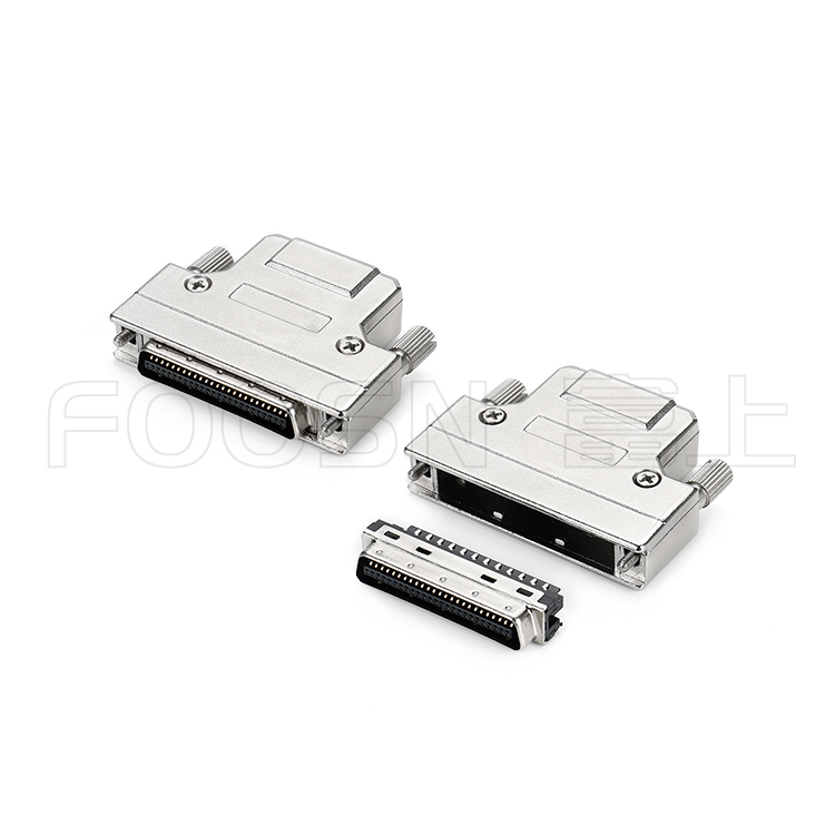 SCSI 50P/68/100P螺杆式 铁壳直出线