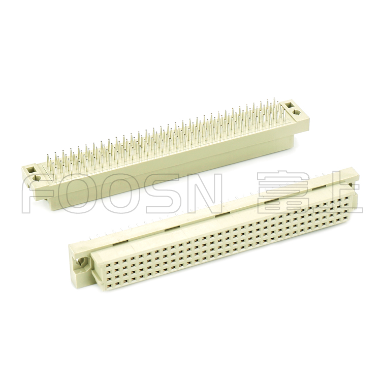DIN41612欧式插座4排128针 4*32P PH2.54 180度直母