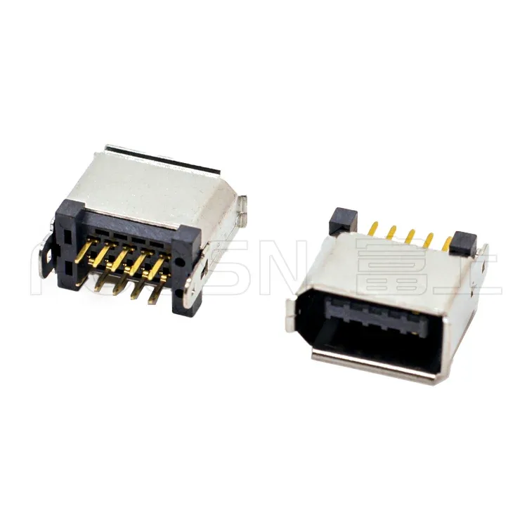 IEEE 1394 10P火线口180度插座连接器