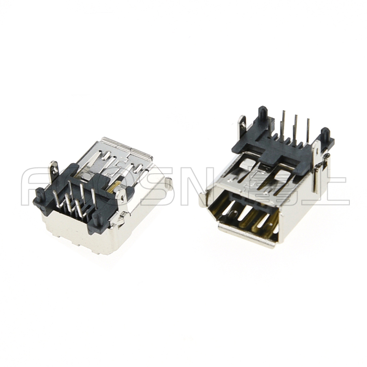 1394 6P火线口90度编码器插座连接器