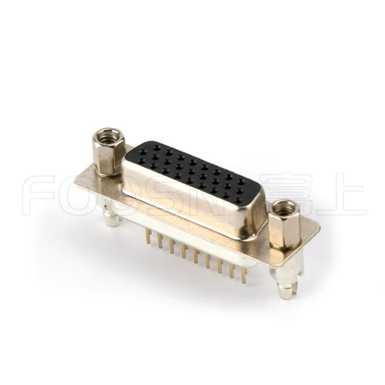 D-SUB连接器HDP三排15P/26P/44P/62P 180度插板母头 产品细节图