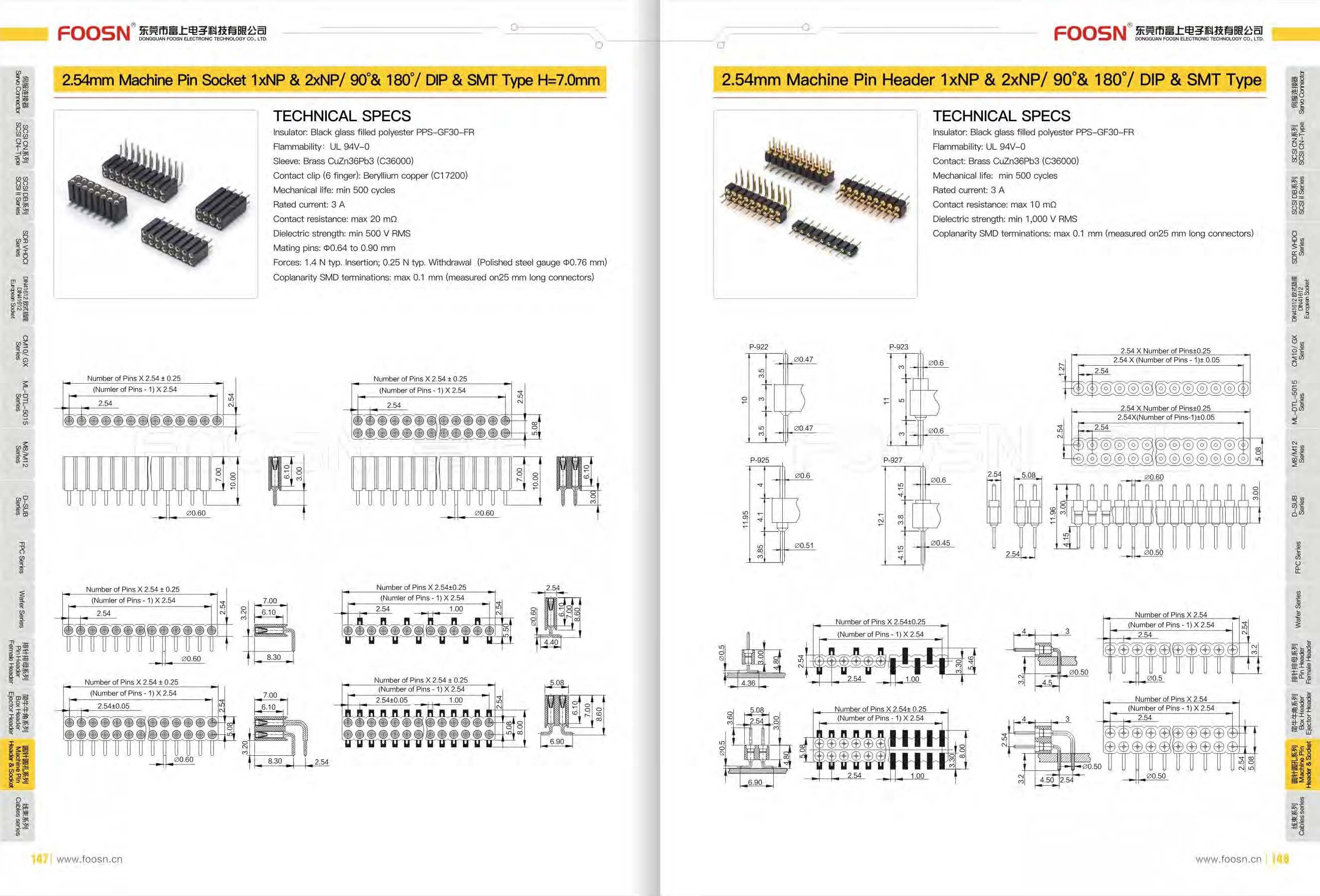 PH2.54 单/双排DIP 90/180度插板(图1)