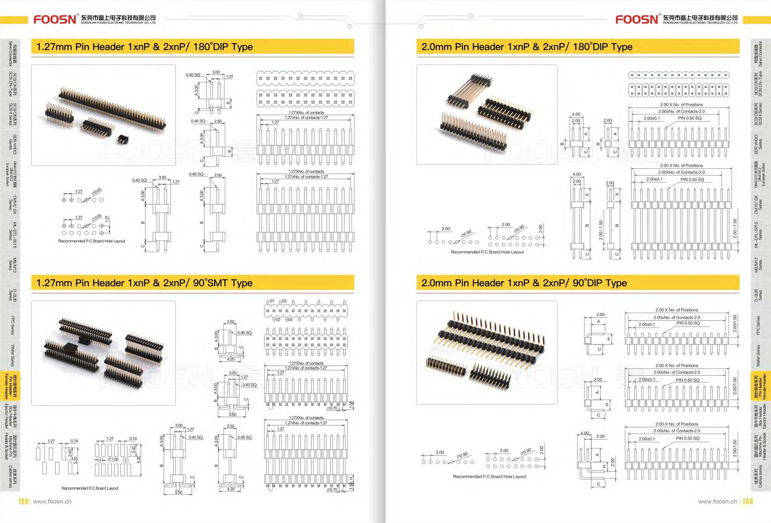 PH1.27MM 单/双/三排 DIP 180度插板(图1)