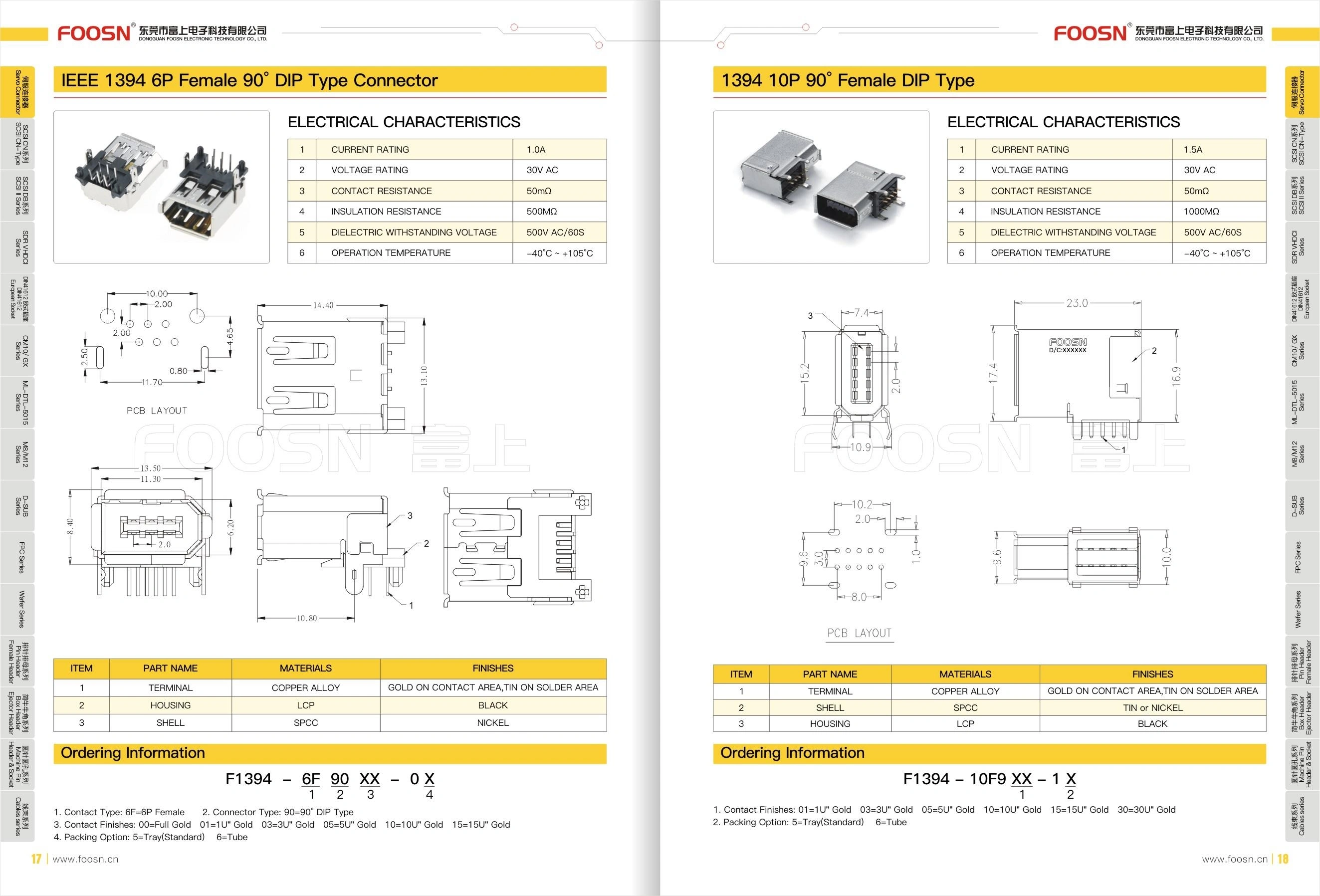 IEEE 1394 10P 90度侧插母座(图1) IEEE 1394 10P 90度侧插母座(图1)