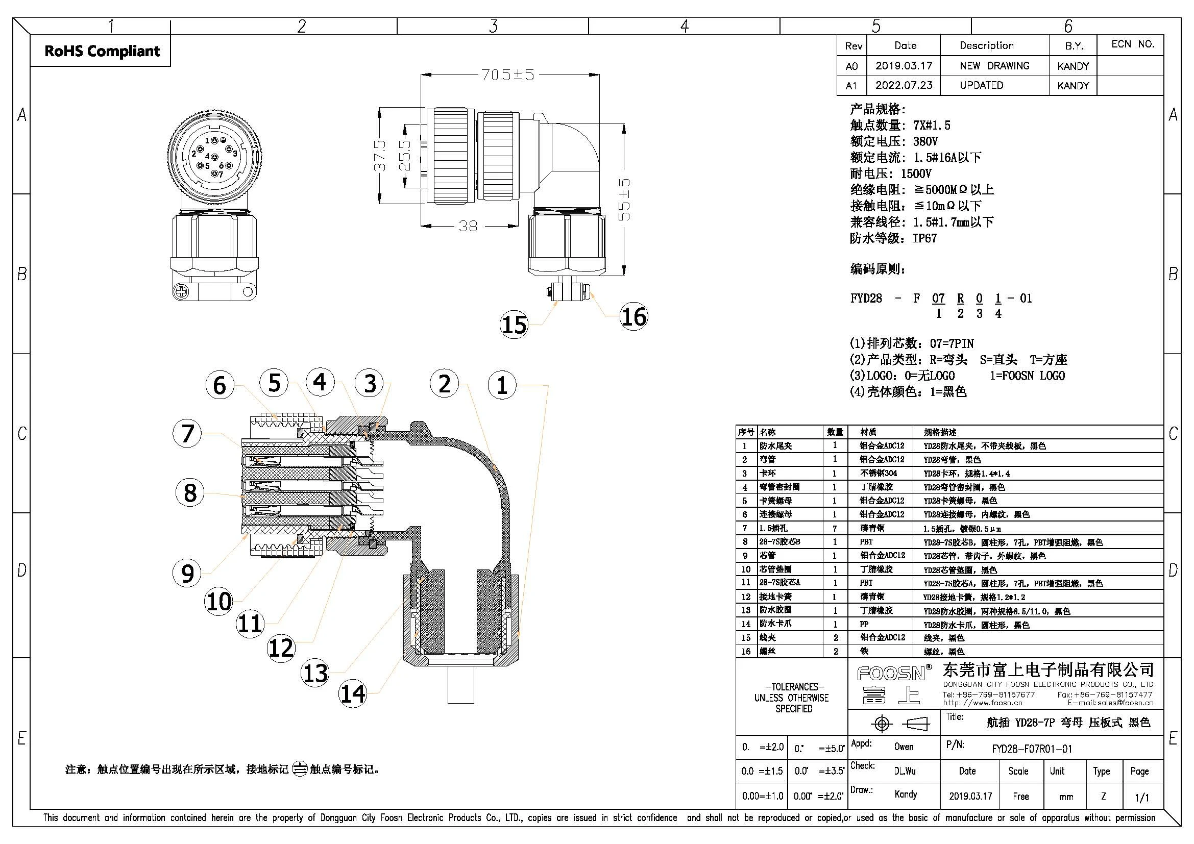 YD28-7P伺服电机圆形连接器(图1)